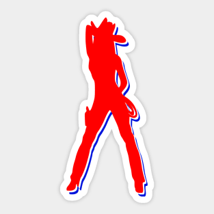 Red White & Blue Cowgirl Sticker